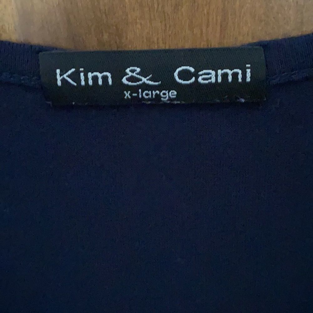 KIM & CAMI Navy Blue Top - Picture 2 of 10